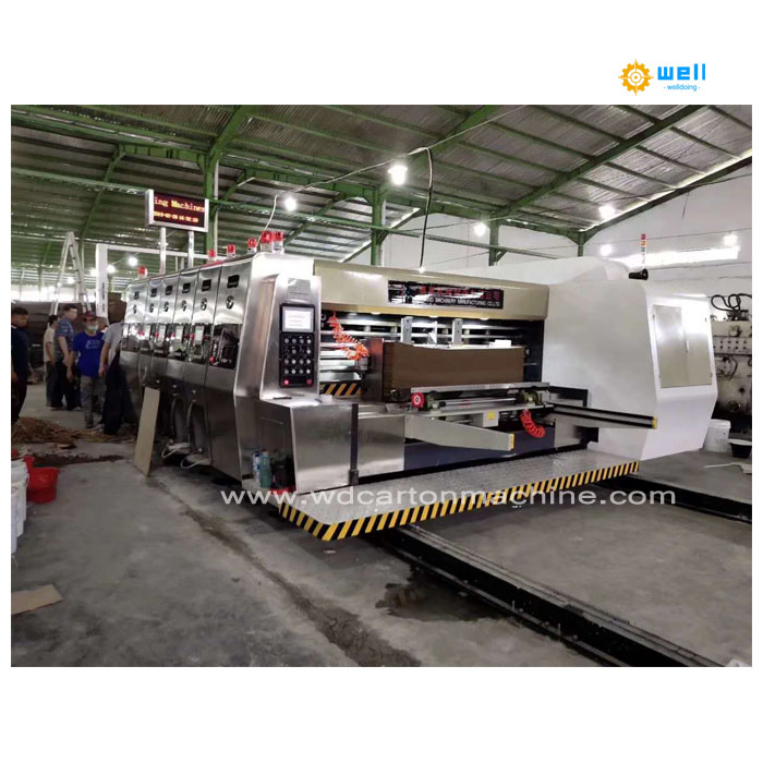 2 color automatic flexo printing slotting die cutting machine